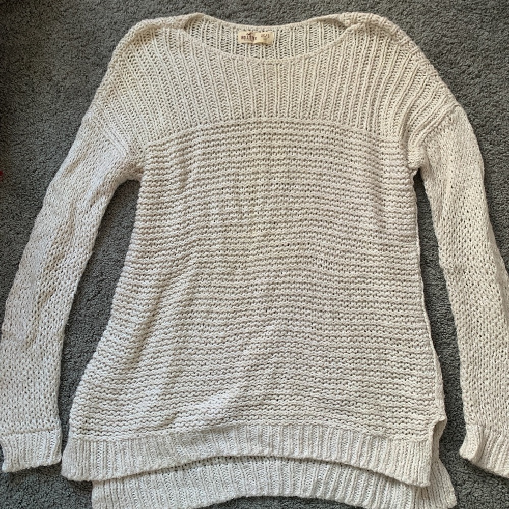 Hollister Cream Knit Sweater
